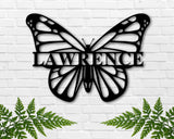 Last Name Metal Sign, Family Name Sign, Personalized Butterfly Sign,Personalized Metal Wall Decor, Welcome Sign for Front Porch for Home