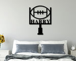 Football Name Sign, Football Metal Wall Art, Personalized Football Sign, Boys Room Decor, Kids Birthday Gift, Nursery Decor, Football Decor