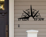GPS Coordinates Sign | Nautical Compass | metal wall art | latitude longitude | Custom Metal sign | address sign | Housewarming Gift