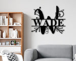 Family Name Metal Sign, Personalized Monogram, Door hanger, Front door Sign, Home Last name Initial Established Sign, Metal Letter Monogram