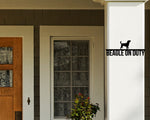 Beagle on duty, Beagle Metal sign, Dog Sign, Dog Lover Sign, Gift for Pet Owner, Dog On duty Sign, Dog Wall Art