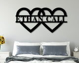 Hearts Metal Sign, Metal Wall Art, Gift for Couples, Valentine's Day Gift, Gift for Her, Personalized Valentine's Day Gift, Anniversary Gift