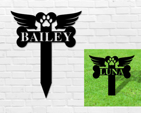 Personalized Memorial Pet Sign For Dog, Customized Garden Sign for Dog, Headstone Pet Loss Custom Pet Monument, Metal Sign, Dog Grave Marker