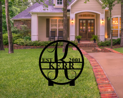 Circle Family Monogram Sign, est date, LOWEST PRICE, Free Shipping, Metal Monogram, Gift Wedding, Yard Monogram Sign, Yard Décor, Bestseller