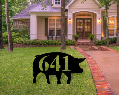 Pig Address sign, Pig Themed Address Sign, Farm Animal Address sign, Yard Address Sign, House Number Plaque, Farm Sign, Ranch Address Sign