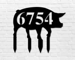 Pig Address sign, Pig Themed Address Sign, Farm Animal Address sign, Yard Address Sign, House Number Plaque, Farm Sign, Ranch Address Sign