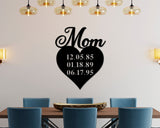 Personalized Mom Gift, Mother's Day Gift from Kids, Custom Gift for Mom, Kids Birthdays Metal Sign, Custom Dates Sign, Mother's Day Decor