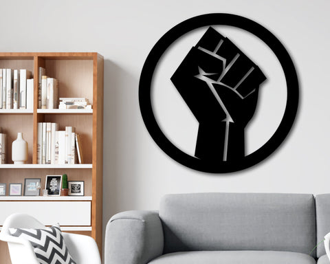 Black Lives Matter Metal Sign, BLM Sign, Black Lives Matter Wall Art, Black History Month, Metal BLM Fist, Liberal Decor, Gift for Democrats