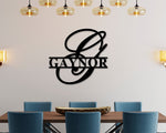 Fancy Monogram Sign, Elegant Last name Sign, Family Sign, Housewarming gift, Metal wall art, Door hanger, Wedding Gift, Personalized Sign