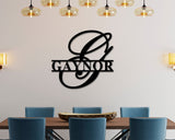 Fancy Monogram Sign, Elegant Last name Sign, Family Sign, Housewarming gift, Metal wall art, Door hanger, Wedding Gift, Personalized Sign