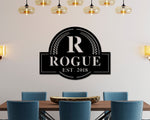 Black Friday, Cyber Monday Sale, Monogram Sign, Custom Metal Name Sign, Front Porch Sign, Last name initial established sign, Door Hanger