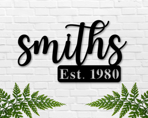 Personalized Family Name Sign, Metal Last Name Sign, Personalized Metal Name Sign, Established Last Name Sign, Metal Monogram