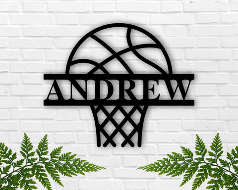 Basketball name Sign, Metal wall art, First name sign, Kids room sign, Boys Room Sign, Basketball Decor, Metal Basket balls name sign, Sign