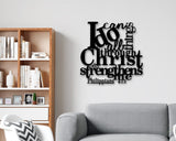 I can do all things through Christ, Wall Decor, Scripture wall art, custom bible, religious wall art, Philippians 4:13, bible verse sign