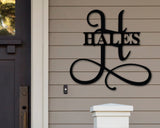 Metal Monogram Sign, Last name Sign, Family Name Sign, Housewarming gift, Metal wall art, Door hanger, Wedding Gift, Personalized Sign, Sign