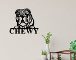 Bulldog Dog Sign, Bulldog Metal sign, Bulldog Name Sign, Pet Name Sign, Dog Lover Sign, Gift for Pet Owner, Dog Sign