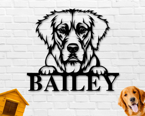 Golden Retriever Dog Sign, Golden Retriever Metal sign, Golden Retriever Name Sign, Pet Name Sign, Dog Lover Sign, Gift for Pet Owner, Dog