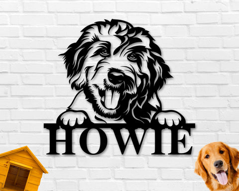 Goldendoodle Dog Sign, Goldendoodle Metal sign, Goldendoodle Name Sign, Pet Name Sign, Dog Lover Sign, Gift for Pet Owner, Dog Sign