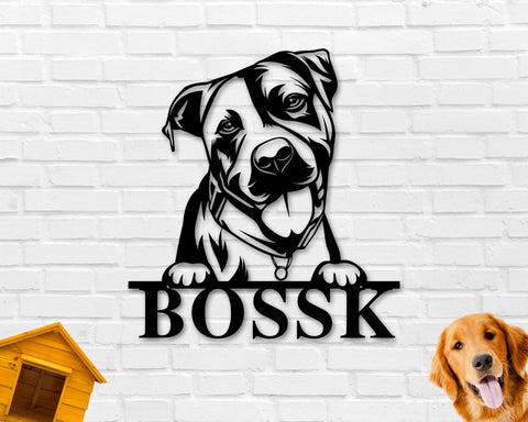 Pitbull Dog Sign, Pitbull Metal sign, Pitbull Name Sign, Pet Name Sign, Dog Lover Sign, Gift for Pet Owner, Dog Sign
