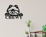 Pomeranian Dog Sign, Pomeranian Metal sign, Pomeranian Name Sign, Pet Name Sign, Dog Lover Sign, Gift for Pet Owner, Dog Sign