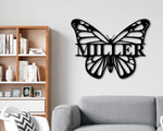 Custom Butterfly Address Sign, Custom Metal Name Sign, Butterfly Sign, Monarch Sign, Personalized Address Sign, Personalized Butterfly Sign