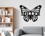 Custom Butterfly Address Sign, Custom Metal Name Sign, Butterfly Sign, Monarch Sign, Personalized Address Sign, Personalized Butterfly Sign