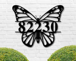 Custom Butterfly Address Sign, Custom Metal Name Sign, Butterfly Sign, Monarch Sign, Personalized Address Sign, Personalized Butterfly Sign