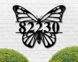 Custom Butterfly Address Sign, Custom Metal Name Sign, Butterfly Sign, Monarch Sign, Personalized Address Sign, Personalized Butterfly Sign