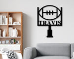 Football Name Sign, Football Metal Wall Art, Personalized Football Sign, Boys Room Decor, Kids Birthday Gift, Nursery Decor, Football Decor