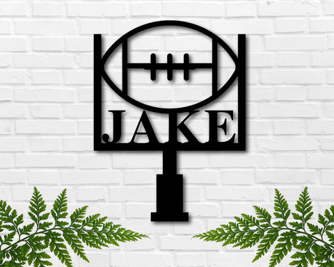 Football Name Sign, Football Metal Wall Art, Personalized Football Sign, Boys Room Decor, Kids Birthday Gift, Nursery Decor, Football Decor