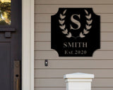 Personalized Family Name Metal Sign, Metal Established Family Sign, Housewarming Gift, Door Hanger, Wedding Gift, Metal Monogram Sign