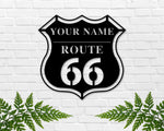 Your Name Route 66, Personalized Shield Metal Sign, Man Cave Sign, Route 66 Sign, Metal sign, Gift for him, route 66 home decor