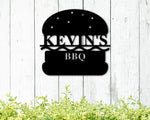 Personalized BBQ Metal Sign -Custom Name Barbecue Patio Sign Grill Outdoor Dad's BBQ Home Decor Housewarming Gift for Father- Man Cave
