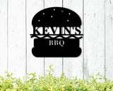 Personalized BBQ Metal Sign -Custom Name Barbecue Patio Sign Grill Outdoor Dad's BBQ Home Decor Housewarming Gift for Father- Man Cave