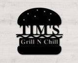 Personalized BBQ Metal Sign -Custom Name Barbecue Patio Sign Grill Outdoor Dad's BBQ Home Decor Housewarming Gift for Father- Man Cave