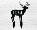 Deer Themed Custom Address Steel Yard Sign, Deer Address sign, Deer  House Number Plaque, Custom Metal Monogram, Address Plaque, Front Yard