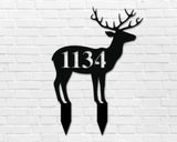 Deer Themed Custom Address Steel Yard Sign, Deer Address sign, Deer  House Number Plaque, Custom Metal Monogram, Address Plaque, Front Yard