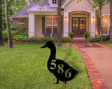 Duck Address sign, Duck House sign, Duck Themed Address Steel Yard Sign, Duck Gift, House Number Plaque, Font Door sign, Yard Address Sign