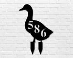 Duck Address sign, Duck House sign, Duck Themed Address Steel Yard Sign, Duck Gift, House Number Plaque, Font Door sign, Yard Address Sign