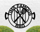 Personalized Backyard Barbecue Sign, Metal BBQ Sign, Patio Grill Sign, Personalized Name BBQ Sign, Bar and Grill Sign, Famous Grill Sign