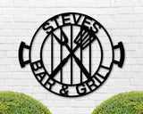 Personalized Backyard Barbecue Sign, Metal BBQ Sign, Patio Grill Sign, Personalized Name BBQ Sign, Bar and Grill Sign, Famous Grill Sign