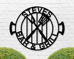 Patio Sign, Outdoor bar and grill Sign, BBQ Pit Sign, Grill and Chill Sign, Personalized Grill Sign, Metal sign, Porch Sign, Backyard Grill
