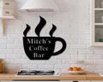 Coffee Bar Metal Sign, Custom Coffee Shop Sign, Personalized Coffee Sign, Coffee Metal Art, Kitchen Wall Decor, Coffee Business Sign