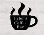 Coffee Bar Metal Sign, Custom Coffee Shop Sign, Personalized Coffee Sign, Coffee Metal Art, Kitchen Wall Decor, Coffee Business Sign