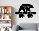 Personalized Mothers Day Gift, Mama Bear Metal Sign, Mom Sign, Gift for Mom, Mother's Day, Kids name sign, Baby Bear Sign, Gift for Grandma