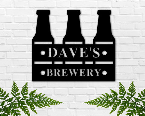 Brewery Metal Sign, Custom Brewing Co Sign, Personalized Bar Sign, Father's Day Gift, Gift for Him, Gift for Dad, Bar Decor, Beer Wall Art