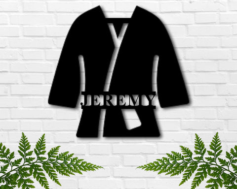Martial Arts Metal Sign, Custom Karate Sign, Personalized Karate Monogram, Brazilian Jiu-Jitsu Gi Sign, Boys Room Decor, Dojo Decor, Kids