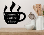 Coffee Bar Metal Sign, Custom Coffee Shop Sign, Personalized Coffee Sign, Coffee Metal Art, Kitchen Wall Decor, Coffee Business Sign
