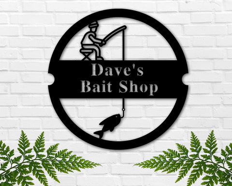 Custom Fishing Sign, Bait Shop Metal Sign, Bait & Tackle Sign, Fishing Shack Decor, Father's Day Gift, Fish Camp Sign, Fishing Hole Sign