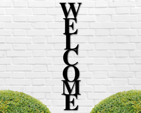 Welcome Metal Sign, Vertical Welcome Sign, Welcome Porch Sign, Outdoor Welcome Sign, Front Porch Decor, Housewarming Gift, Front Door Decor